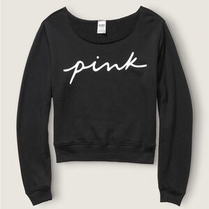 Victoria’s Secret Pink raw hem off the shoulder sweatshirt